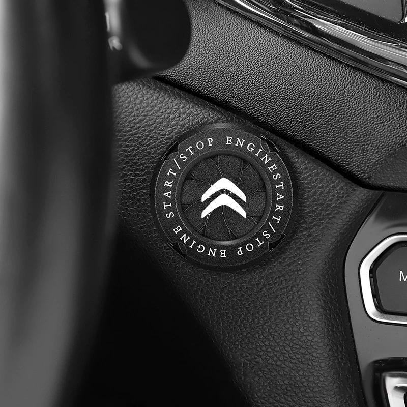 AMY1 Car Interior Modification One-button Start Button Ignition Switch Rotating Protective Cover for Citroen C3 C4 C3-XR C5 Picasso