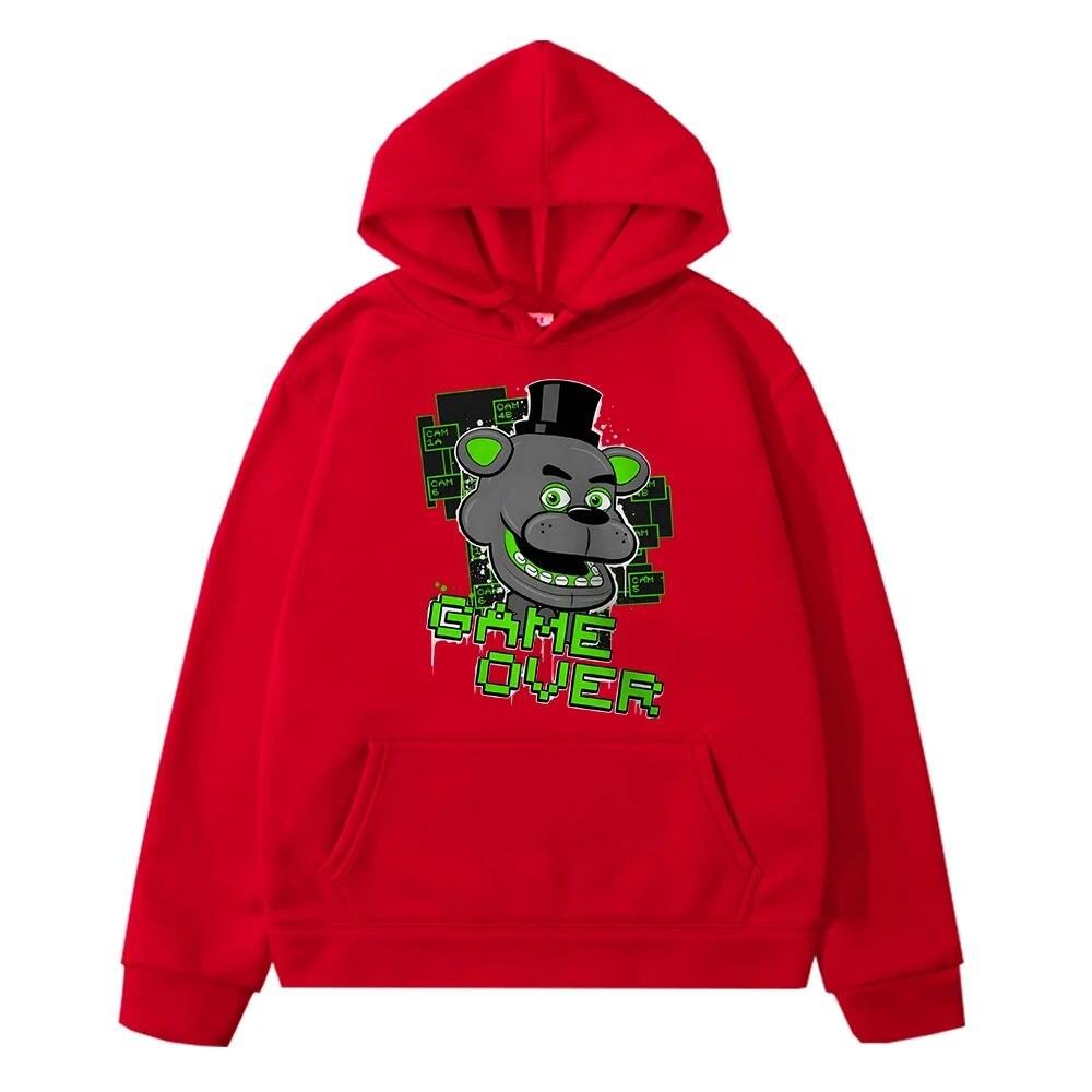 Толстовка с капюшоном в стиле аниме «Медведь и кролик», флисовая толстовка y2k sudadera, одежда для мальчиков, повседневный пуловер FNAF, осенняя куртка, детская одежда для девочек