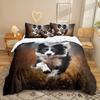 Серия «Домашние собаки» Комплект постельного белья из трех предметов с 3D цифровой печатью Простыня Пододеяльник