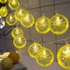 LED Yellow Lemon Slice Light String Indoor Decorative Light String Room Layout Fruit Battery Box Colored Light Christmas Lights