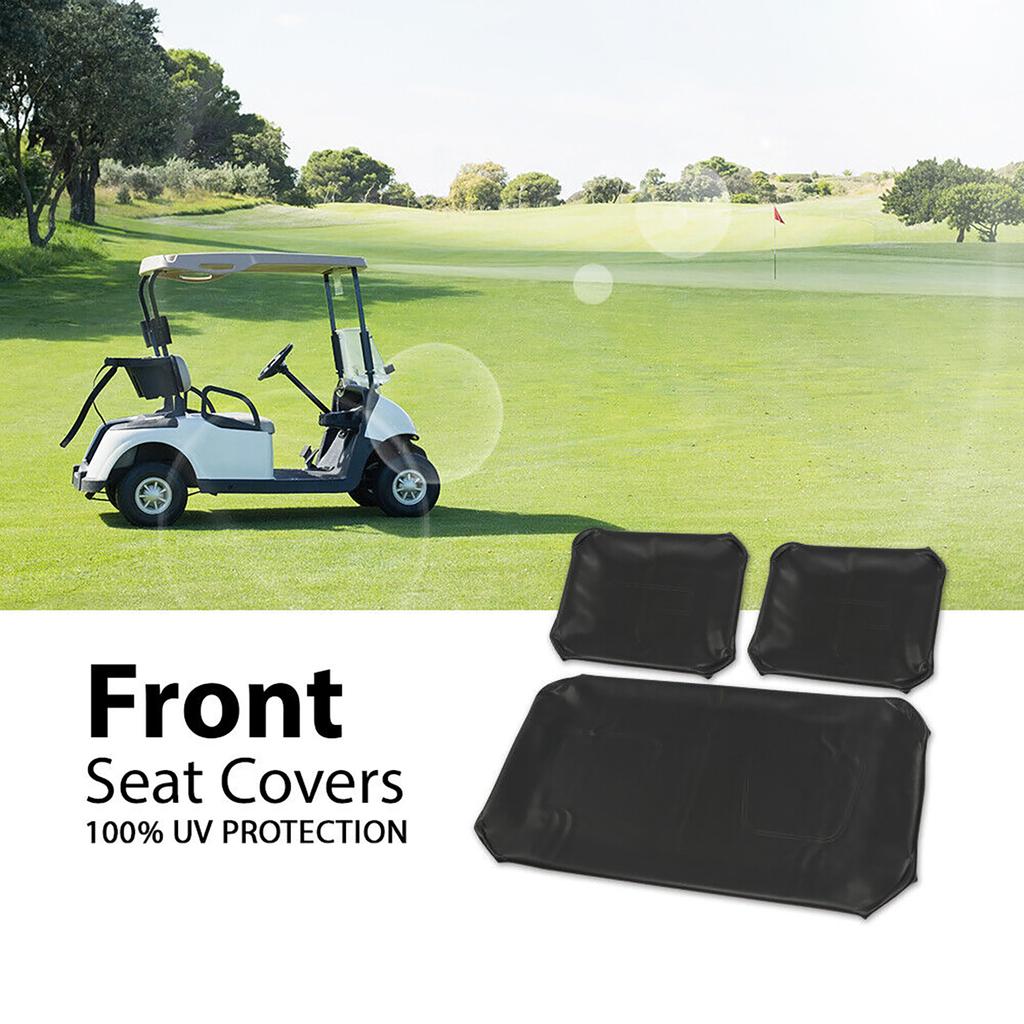 Black Fit Club Car DS 1982-2000.5 Golf Carts Front Seat Cover Leather Staple On Golf Cart Seat Cover Golf Cart Seat Cover