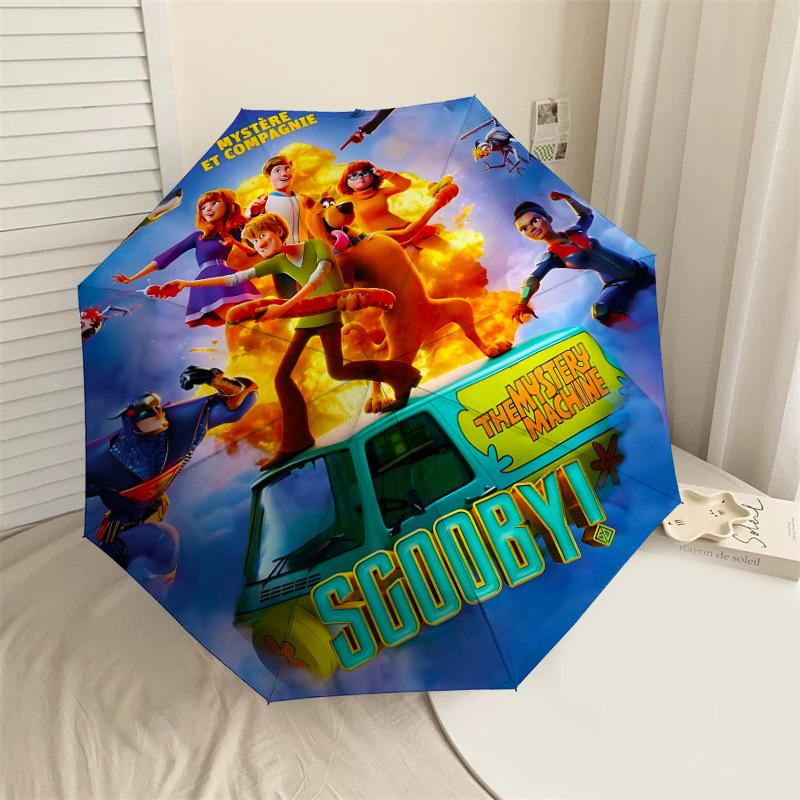 1pc Scooby Doo Mystery Machine Automatic Open/Close Umbrella Compact Folding Umbrella with 8-Rib Shaft lightweight esign, for Women/Men1241A