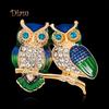 Брошь совы с горным хрусталем