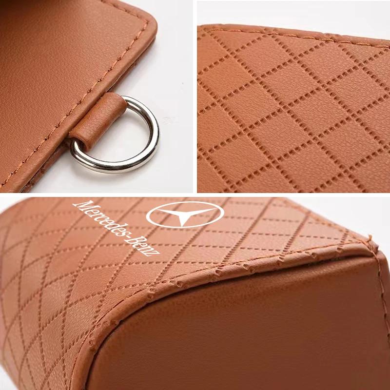 CRY1 Car Interior Storage Bag Air Outlet Debris Bag Hanging Organizer Box Stickers For Mercedes Benz A200 A180 W177 CLA GLA AMG A C E
