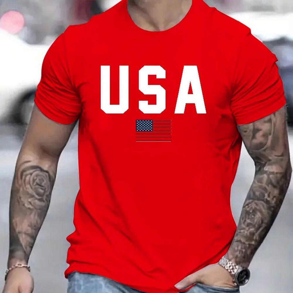 2024 США, мужские дышащие футболки, летние топы с короткими рукавами, пуловер большого размера с круглым вырезом, уличная мужская рубашка, футболки 5xl, новинка