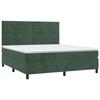 3143094 vidaXL Lit à sommier tapissier et matelas Vert foncé 160x200cm Velours
