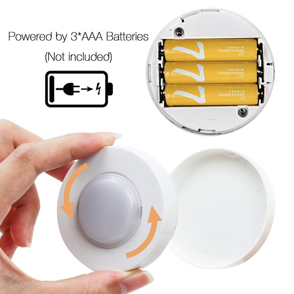 LED 1-6pcs Under Cabinet Light 3 Colors Dimmable Night Light with Remote Control Battery Powered Bedroom Lamp Wardrobe Lights