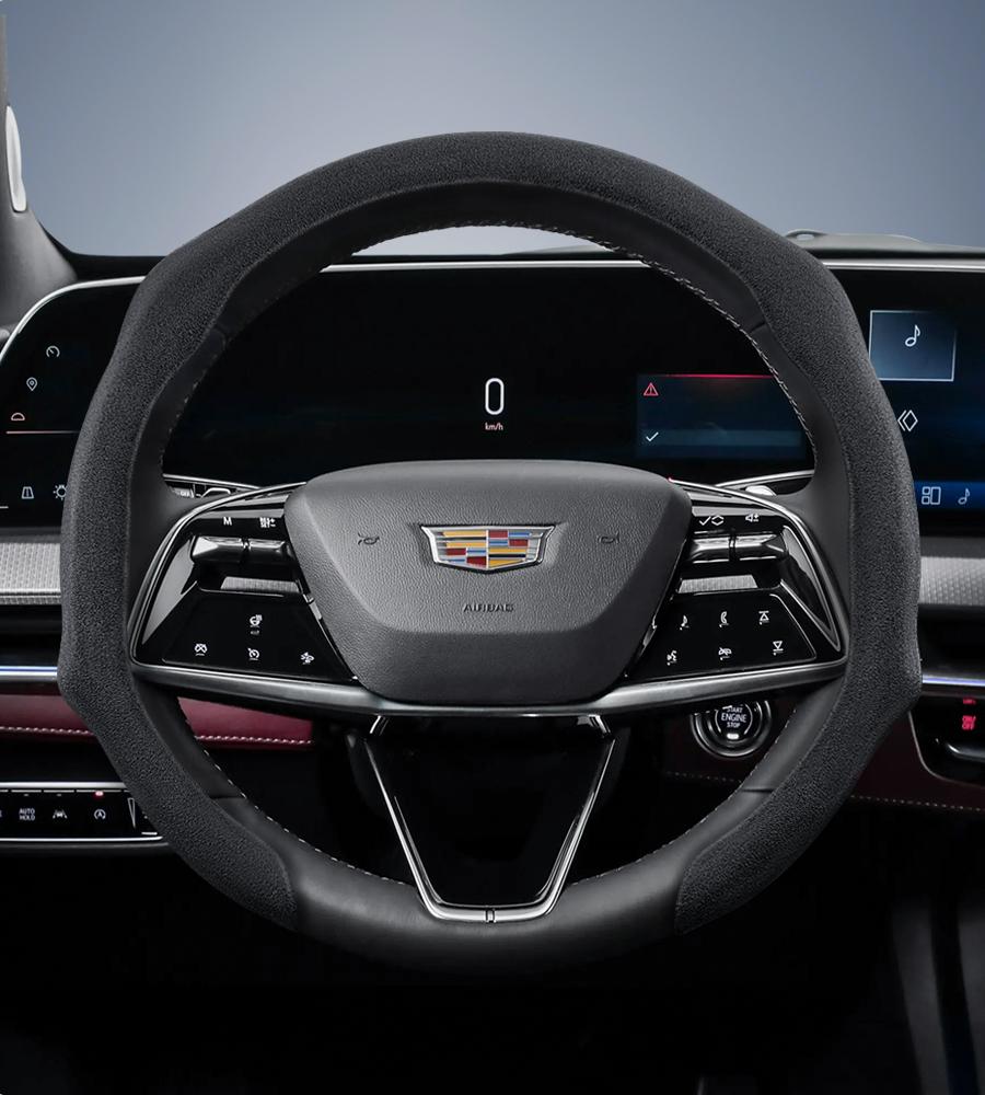 Suitable for Cadillac Premium Suede Snap-On Steering Wheel Cover Anti-Slip Durable Car Accessories Cts 2013 Ct4 Carbon Interior Ct5 Xt5 Xt4 Xt6 Escala