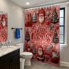 1 шт. Имитация рельефа Розовый принт Санта-Клауса Водонепроницаемая перегородка для душа Занавеска для уединения 12 крючков Несколько размеров
