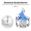 Мини-горелка для бэкпакинга 80 мл Алюминиевая спиртовая горелка с маленьким ветрозащитным экраном из нержавеющей стали Портативная походная плита для