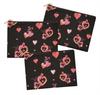 S4Sassy Black Floral & Heart Набор из 3 косметичек с принтом Кошелек для монет Органайзер для туалетных принадлежностей-6 x 8