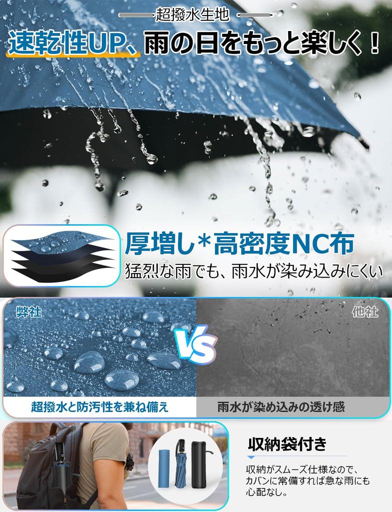 Усиленный складной зонт с автоматическим обратным механизмом от солнца, жары, УФ-лучей, дождя или идеально подходящий для дождливого тайфуна, сильного дождя, с чехлом для хранения и очень большой, 12-спицевый