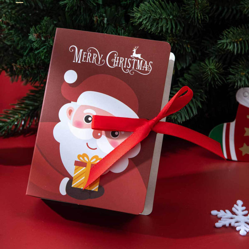 5 шт. Креативные подарочные коробки в виде волшебных книг серии Рождество с бантом, для конфет и угощений. Маленькие коробки для печенья на праздник. Принадлежности для вечеринок.