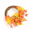 12-дюймовый осенний венок, реалистичный, тыква, кленовые листья, венок урожая, осеннее украшение для входной двери