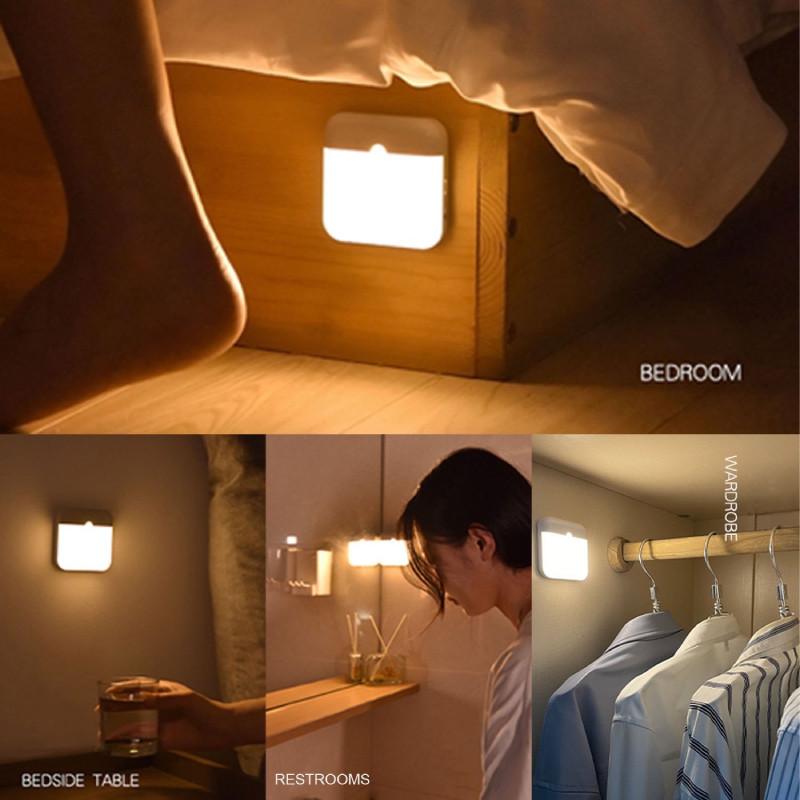 Geometric Portable Night Lamp With Motion Sensing And Warm White Light For Home
