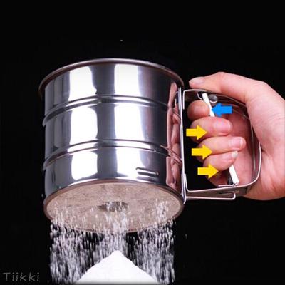 Механический просеиватель для муки, сахара, глазури, шейкер, кухонный инструмент для выпечки, нержавеющая сталь ADM