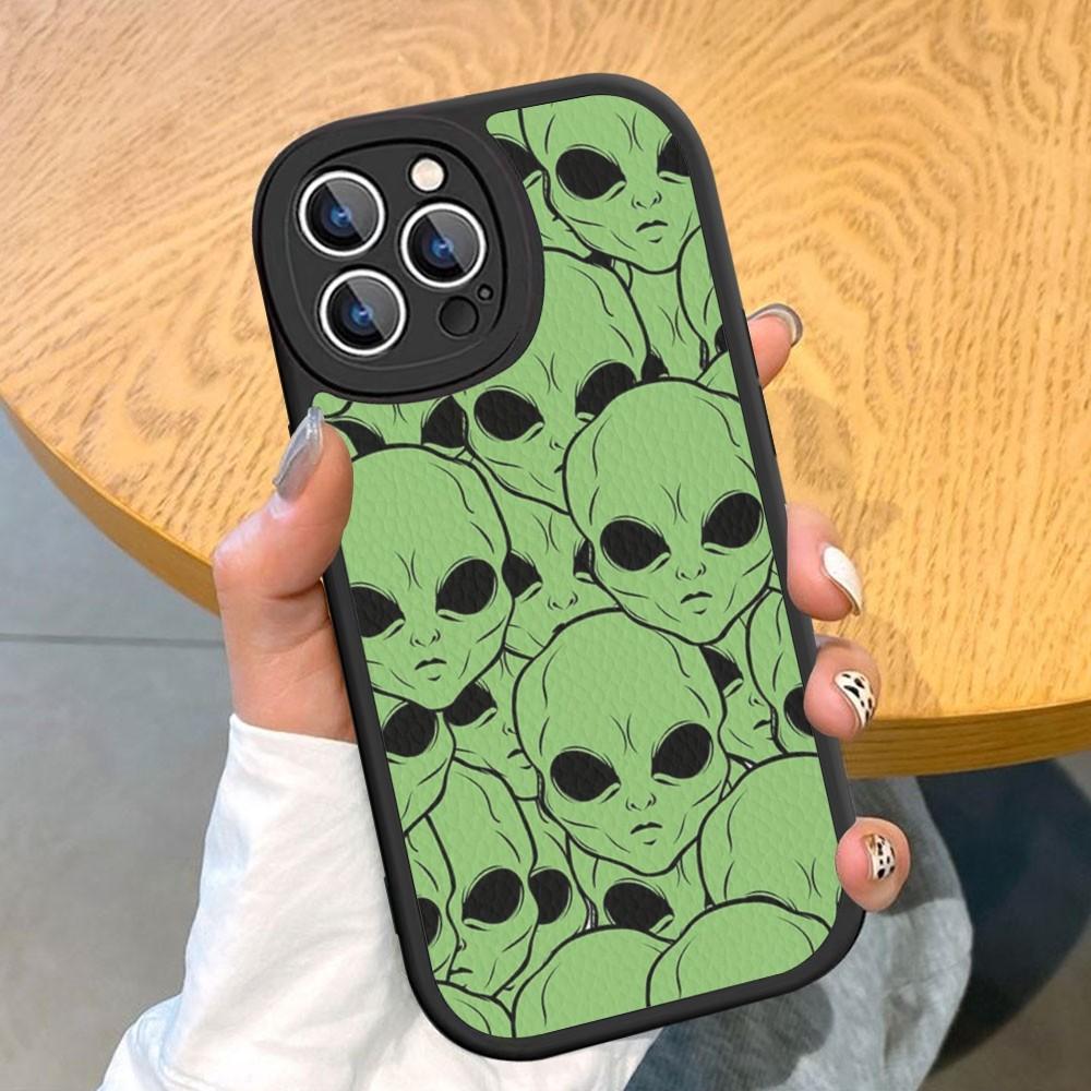 Эстетика милый мультяшный инопланетный космический чехол для телефона из твердой кожи для iPhone 14 13 12 Mini 11 14 Pro Max Xs X Xr 7 8 Plus Fundas