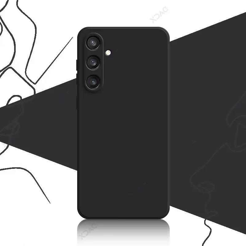 Роскошные квадратные жидкие силиконовые чехлы для Samsung S24 Plus Ultra SamsungS24 S24Plus S24Ultra 5G 360 Мягкий защитный корпус