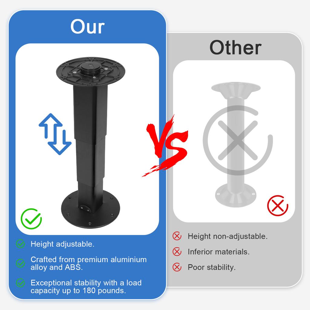 Heavy Duty Camper Telescopic Table Pedestal Adjustable Pneumatic Versatile Table Pedestals Aluminum Alloy Table Legs For Boat/RV