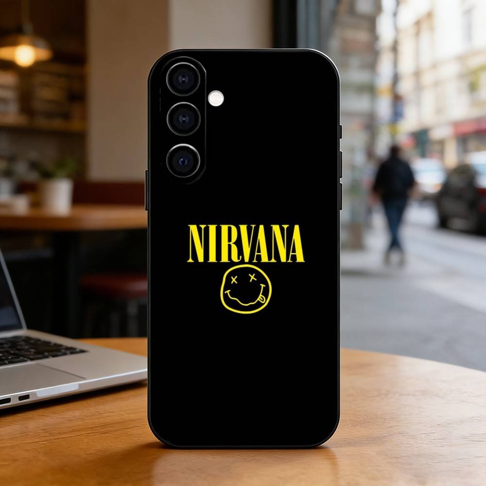 Nirvana Rock Band Phone Case Black Silicone Soft For Samsung Galaxy A73,A72,A71,A70,A53,A52,A51