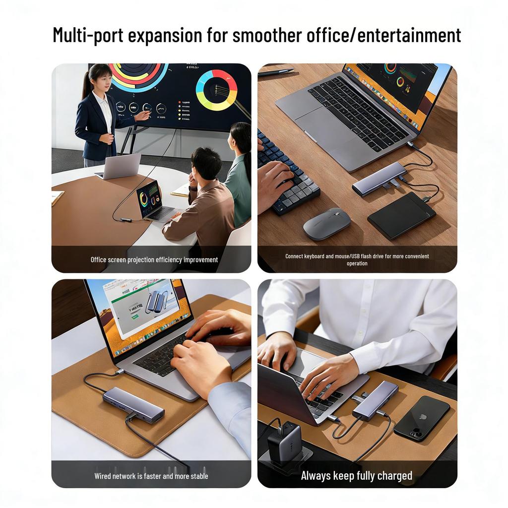 Type-C USB Hub: Docking Station with HDMI Screen Mirroring for Laptops, Tablets, and Phones