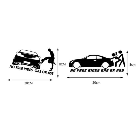 Funny No Free Rides Gas or Ass Car Vehicle Reflective Decals Sticker Decoration