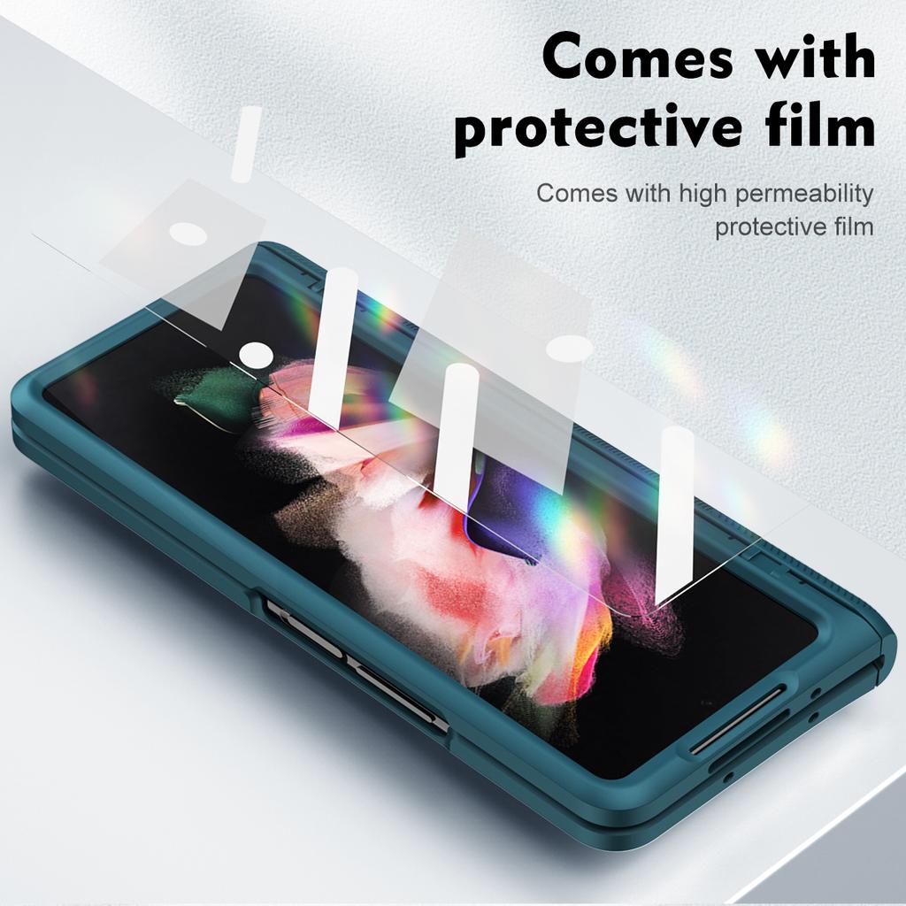 Fall Protection Hard Armor Case For Samsung Galaxy Z Fold 4 Fold3 Fold4 Fold2 Fold5 Fold 3 2 5 Kickstand Tempered Glass Cover