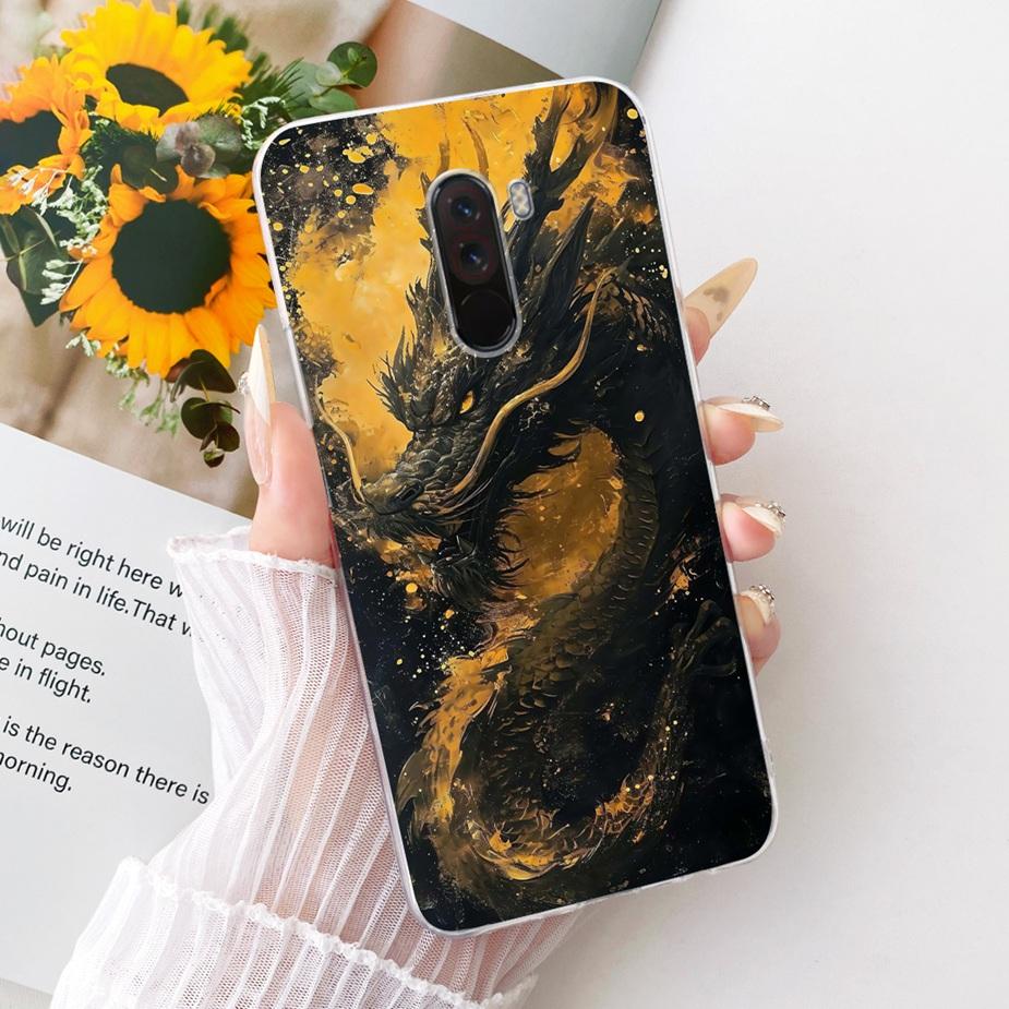 For Xiaomi Pocophone F1 Case Luxury Bow Flowers Painted Cover 6.18'' Soft TPU Phone Case For Xiaomi Poco F1 PocoF1 Fundas Bumper