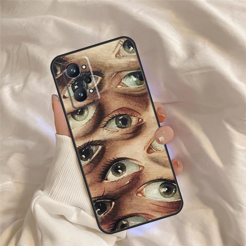 Чехол 'Страшное Лицо Глаза' для Realme C75 C67 C63 C55 C51 C61 C53 C35 C65 C71 11 12 13 14 Pro Plus GT6 GT7 15 Pro