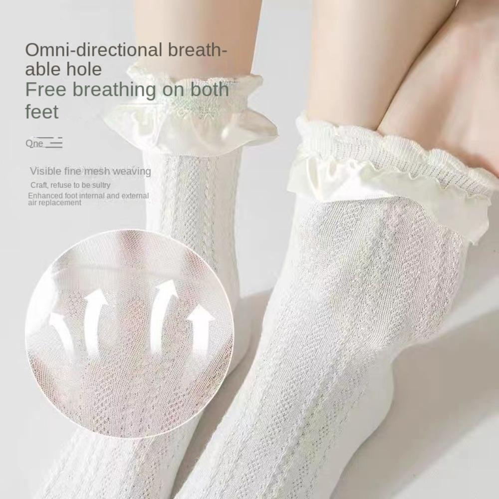 Mesh White Lace Socks Princess Mary Jane Shoes Socks New Lolita Socks  Girls