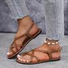 Women Sandals 2025 Summer New Women Flat Bottom Roman Sandals with Non Slip Rubber Soles Ladies Daily Sandalias De Mujer