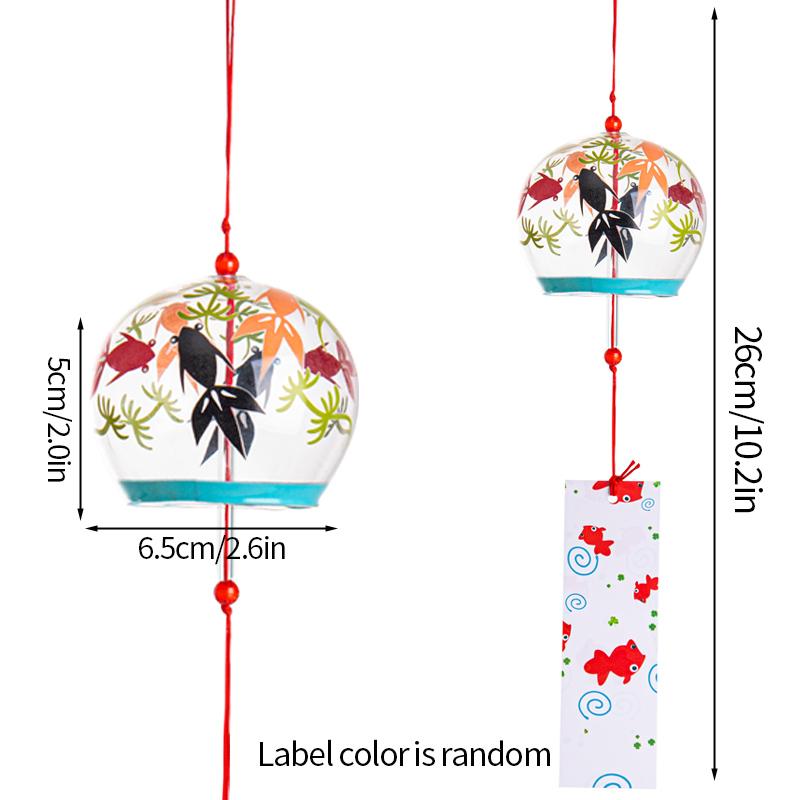 Japanese Sakura Glass Wind Chime Wind Bell Kawaii Room Decor Aesthetics Wind Campaigns Wall Decor Music Bell Sound Wind Spinner