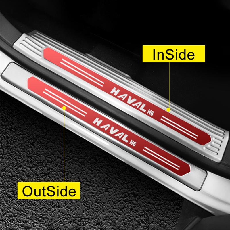 Для Haval H6 3-го поколения 2022 2023 DHT-PHEV из нержавеющей стали, накладка на порог автомобиля, накладка на порог, чехол для педали, отделка