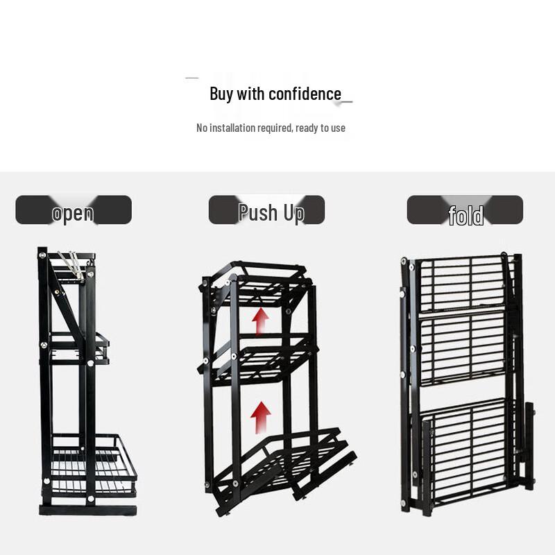 Handun Foldable 3-Tier Wall-Mounted Spice Rack