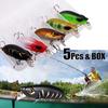 SOUGAYILANG 5Pcs Big 3D Eye Lifelike Fishing Lures with ABS Tackle Box