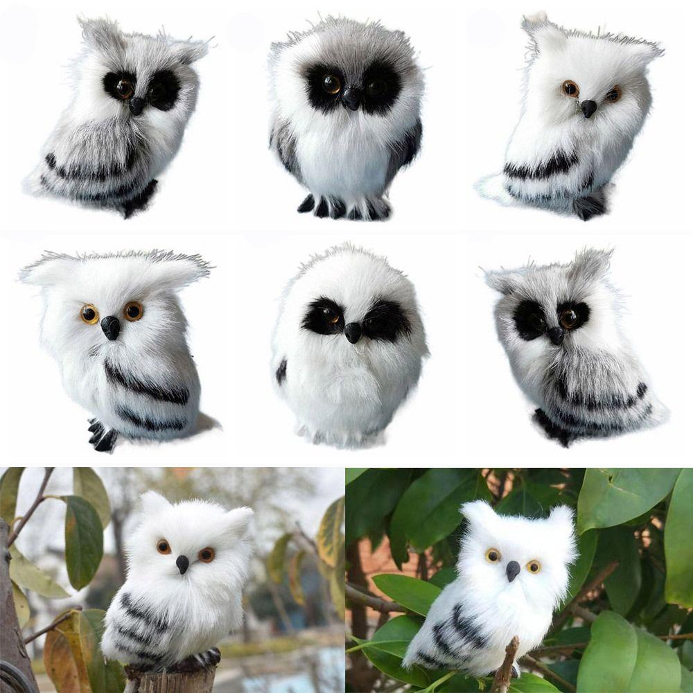 Пенопластовая имитация совы серо-белая яркая пушистая сова подарок искусственная модель совы в помещении и на открытом воздухе