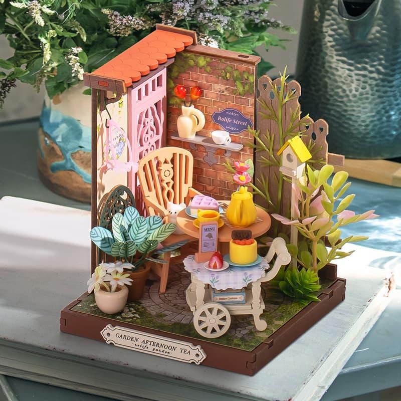 ROBOTIME Rolife 3D Puzzles Fancy Tea Yard DIY Miniature House DS038