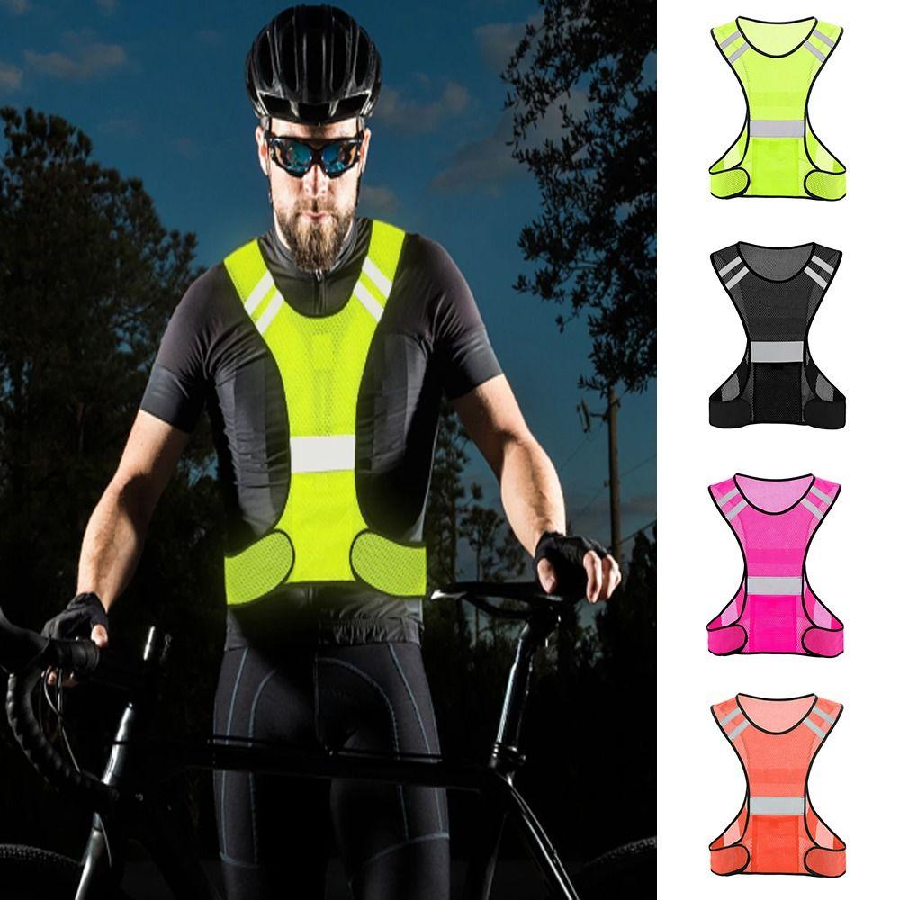 Elastic Webbing Night Riding Vests Polyester Reflective Safety Vest Lightweight Biking