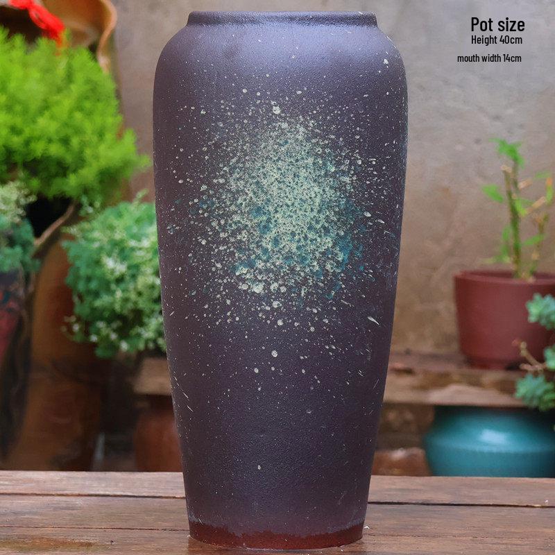 Large Yixing Ceramic Flower Pot: Nine-Tailed Fox Design, Breathable Jar for Green Plants and Flowers