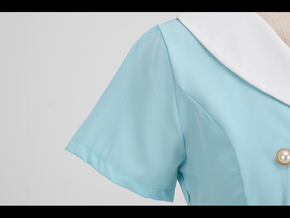 Летнее ретро-платье 2023 года с короткими рукавами и однотонным принтом