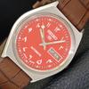 AUTOMATIC VINTAGE SEIKO 5 JAPAN 6309A MENS ARABIC RED COLOR DIAL WATCH A701280-5 R206a-a701280