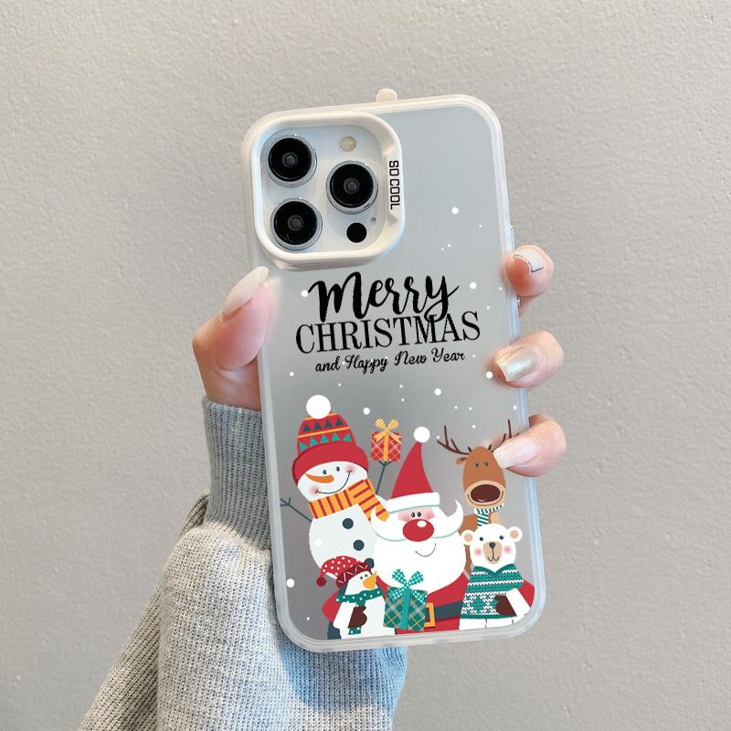 Рождественский лазерный чехол для телефона с астронавтом для iPhone 15 14 Pro Max 13 12 11 Samsung S23 S22 Ultra A54 A53 Противоударный задний чехол с рисунком оленя и Санта-Клауса