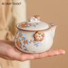90 мл китайский керамический чайник для заваривания в печи Ru Kiln, ручной работы, с цветочным узором, красивый чайник для заваривания чая, переносной чайный набор