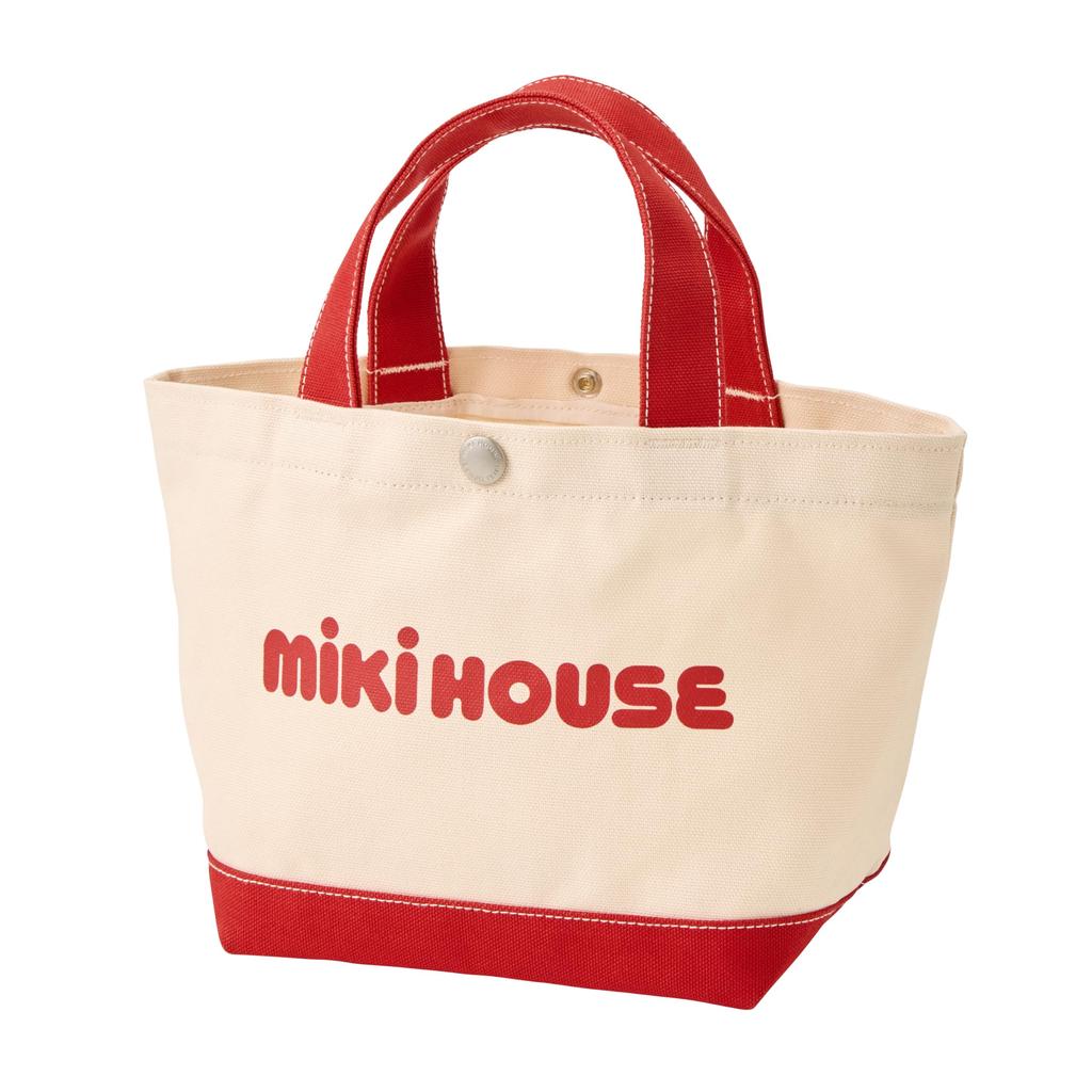 MIKI HOUSE Logo Canvas Tote Solid Made In Web for Bag, Color, Japan, Exclusive, Boys, Girls, Babies, Kids, Adults, Women, Moms, Bag, Red, 10-8227-686