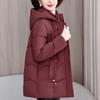 Plus Size XL-5XL Middle Age Woman Winter Coats Hooded Elegant Loose Thick Warm Parkas Female Jacket