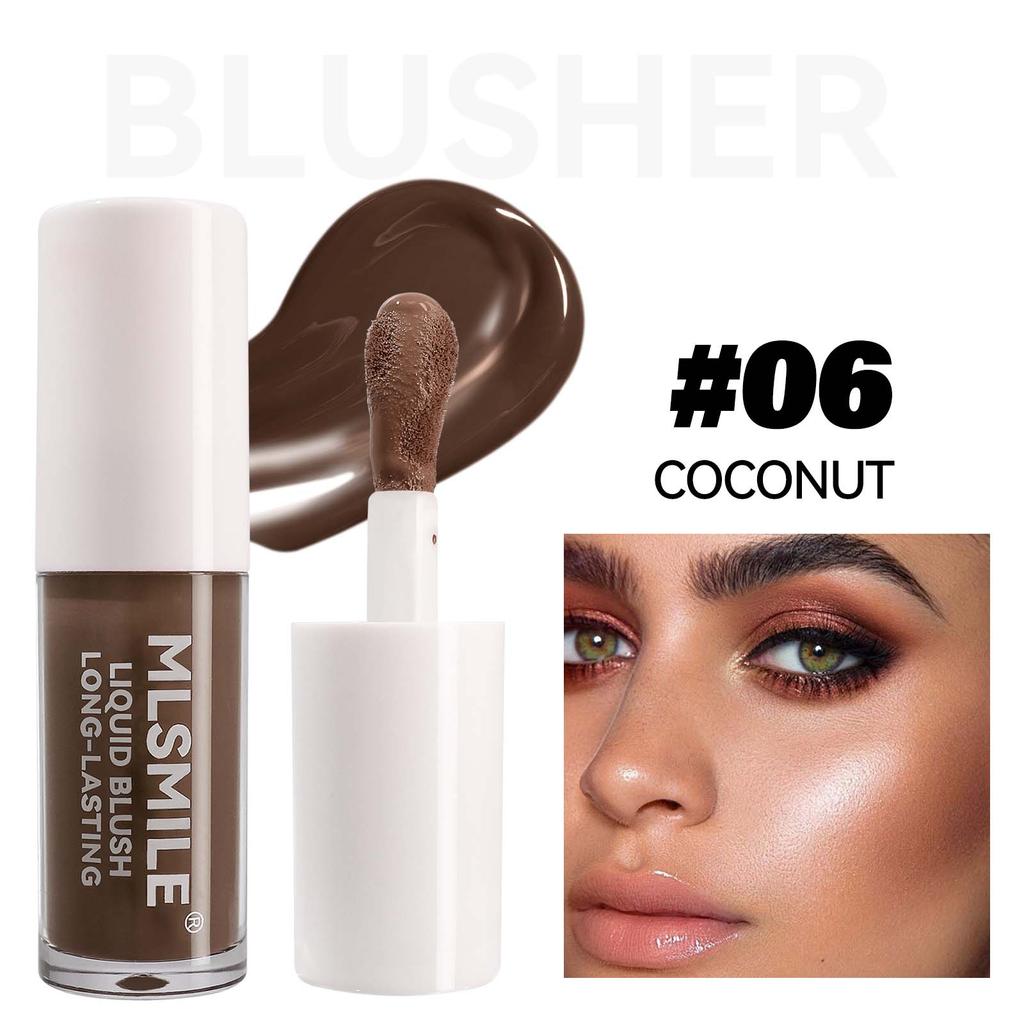MLSMILE 6-цветные жидкие румяна, осветляющие и подчеркивающие румяна для лица, контурирующие тени для век, кремовые румяна