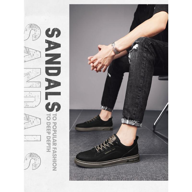 Мужская обувь, повседневная кожаная обувь, корейская версия тренда The Hundred Sports Tide Shoes, мужская маленькая белая обувь Board