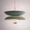 1950's Mid Century 5 Light Celling Raw Brass Flush Mount Fixture Pendant Light Matte Green Pendant Duo Regolith Modern Brass Chandelier