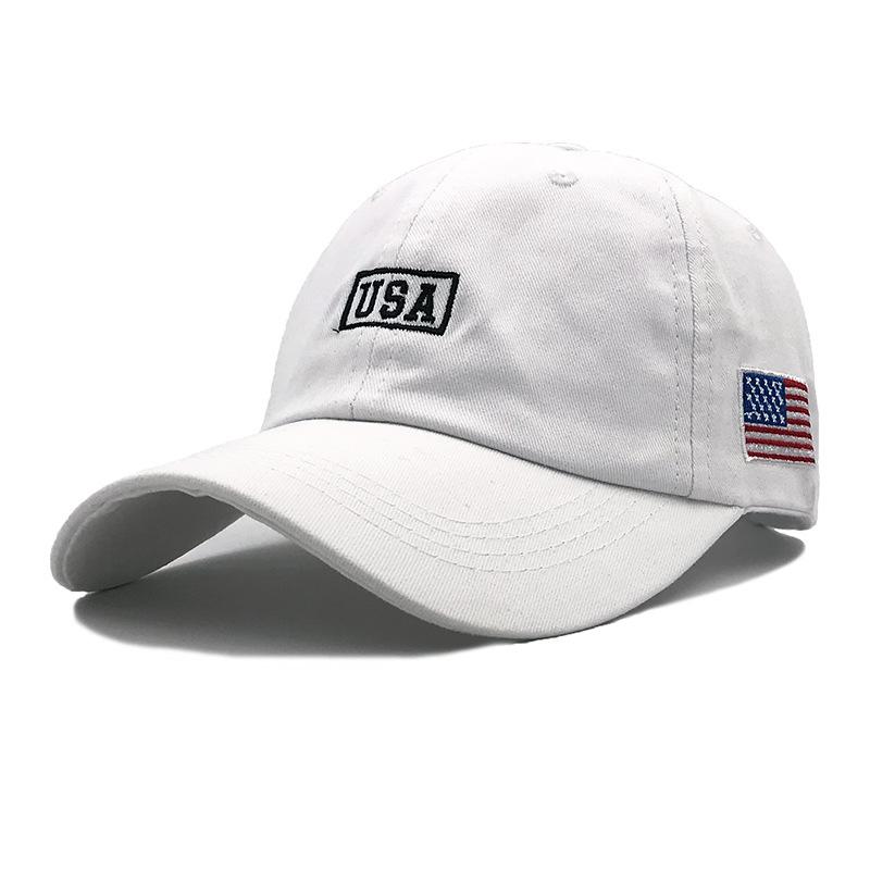 Popular USA Classic Black and White Curved Brim Male and Female Couples Cap Baseball Cap American Flag