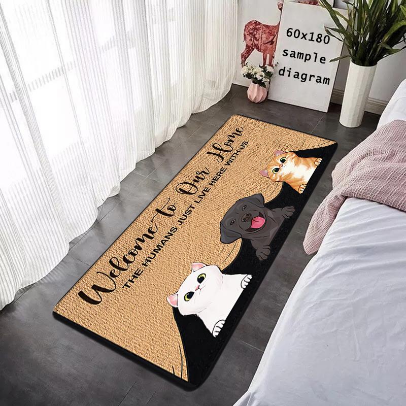 Doormat German Shepherd DogFlannel Floor Mat  Cute Dogs Cats Indoor Foot Rug Fluffy Bedside Mats Corridor Carpet Balcony Decor